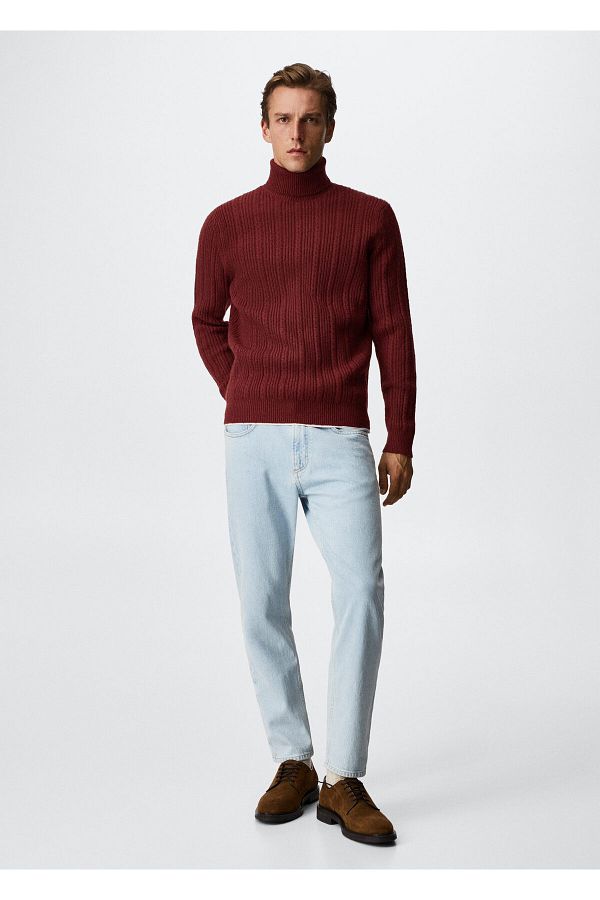 MANGO Man-Claret Red pánsky sveter pre dospelých37007715 1