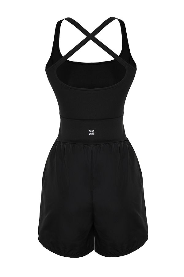 Black reflective jumpsuit discount