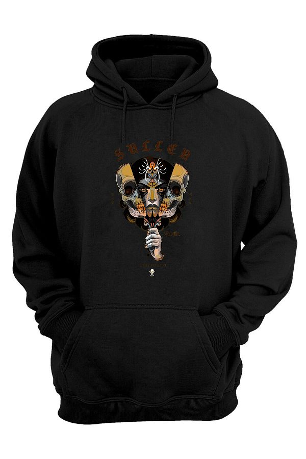 THEWERT-Unisex Saccen, Jean Daul Marat Printed Black Regular Fit Ribbed Thick Sweatshirt 1