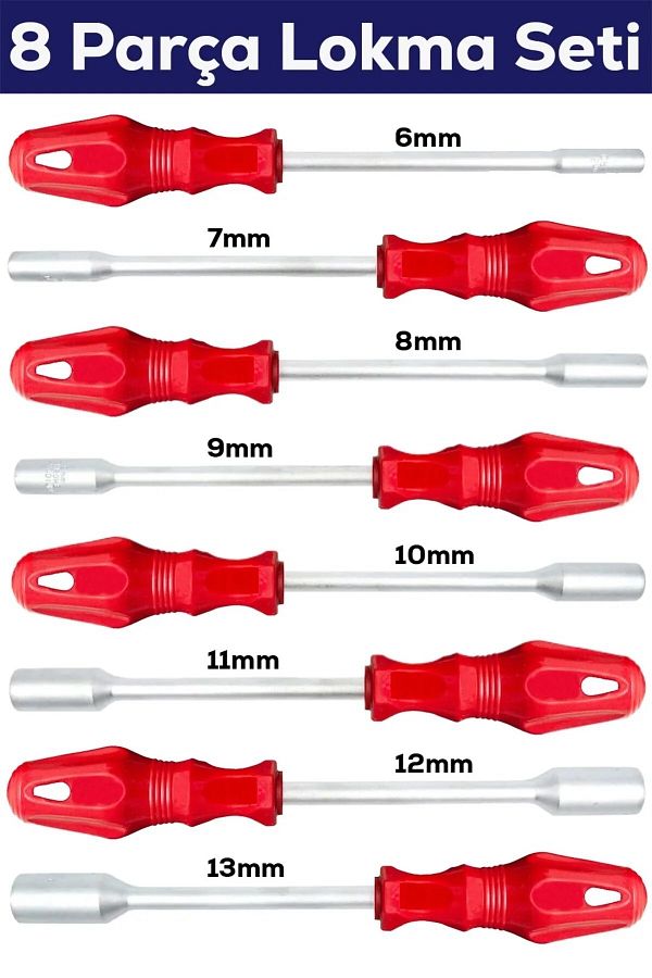 MOONSHOP-Pro Series 6-7-8-9-10-11-12-13 8-Piece Socket Set Socket Screwdriver Suitable for Household and Industrial Use 1