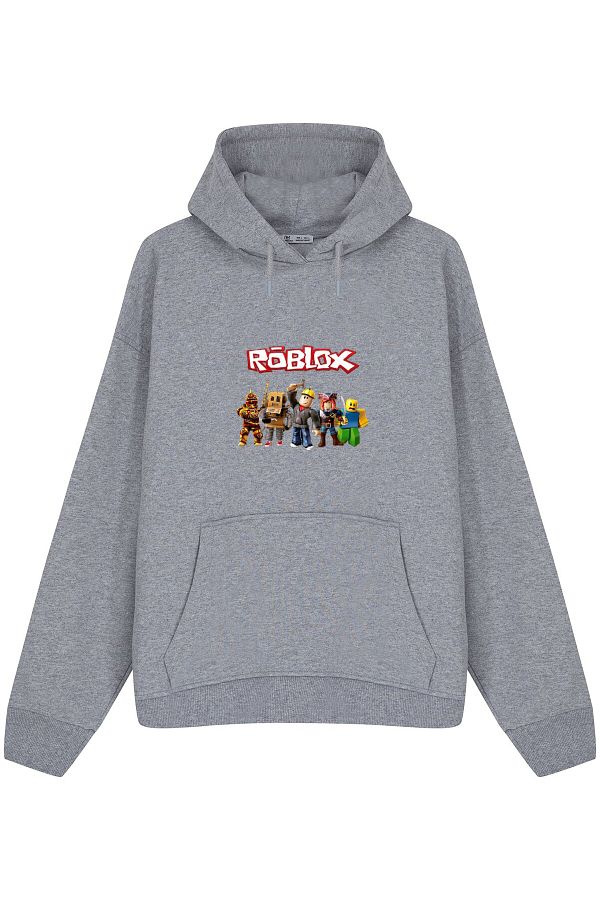 DOT Unisex Gray Hoodie Roblox the team Classic Trendyol