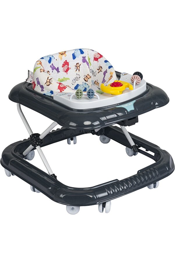 AYVELLA Lüx Oyuncaklı 5 Farklı Müzikli ve Işıklı 3 Kademe Yükseklik Ayarı Örümcek Direksiyonlu Bebek Yürüteç