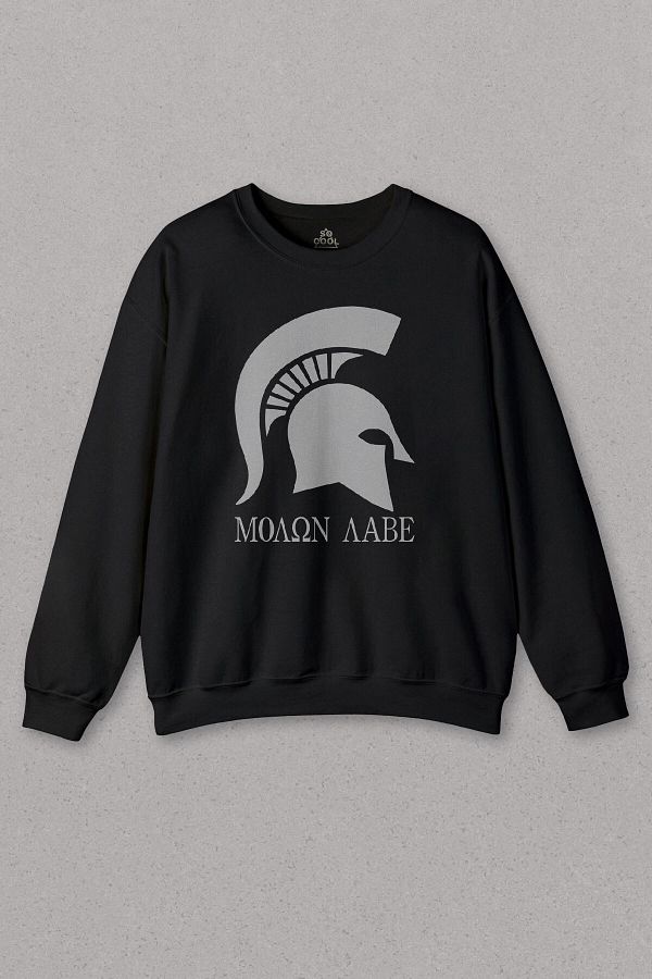 so cool Black Sweatshirt Moaon Aabe Spartan 300 Spartan Helmet Warrior Printed Unisex Sweat Trendyol