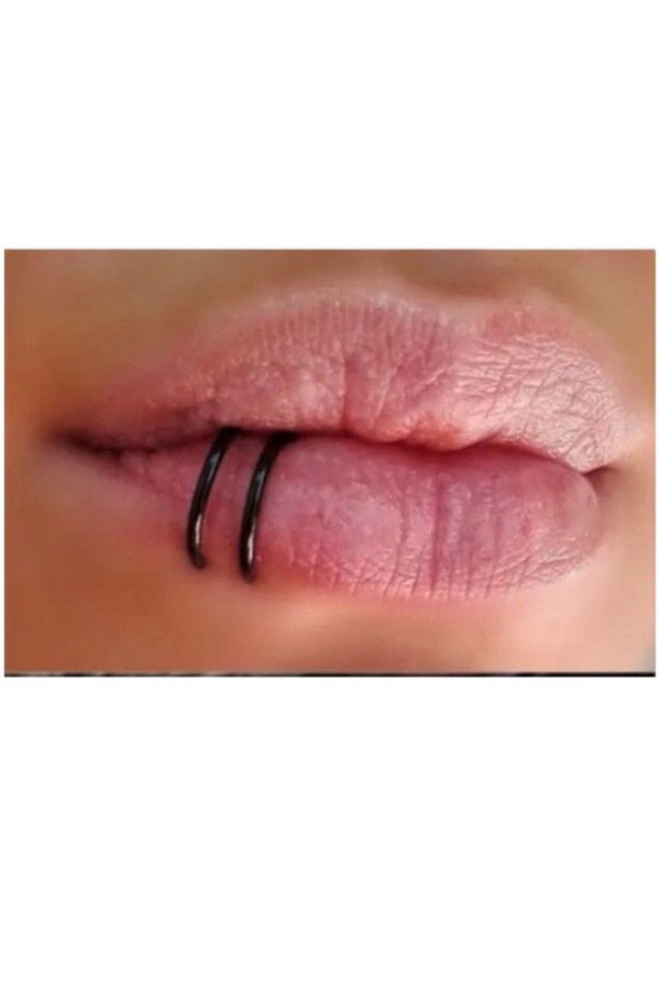 MAZEN Unisex Steel Lip Piercing 316 L Black Color Trendyol