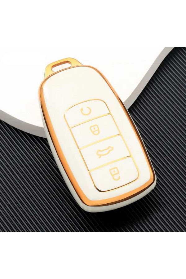 AYZ GARAGE-Chery - Jaecoo 7 Tpu Material Cream Key Case 1