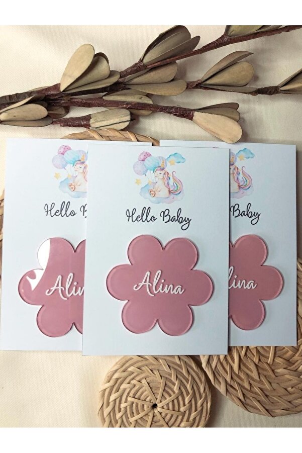 COSMICLINE Papatya Model Magnet Hediyelik - Bebek Doğum Günü Hediyelik Kartlı Magnet 20 adet