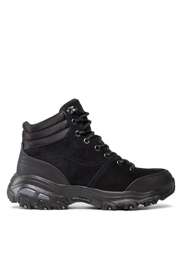 Womens black suede skechers cheap