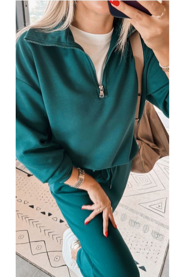 Unique Style Modal Fabric Emerald Green Women s Tracksuit Trendyol
