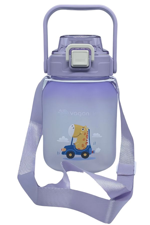 Vagonlife-1100ml with/without Straw Use Cute Animals Patterned Hanging Flask with Handle 2275 1