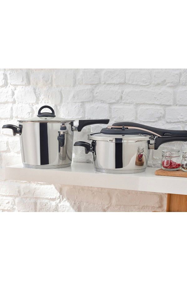 Emsan Up line Golden Pink Classic Stainless Steel Pressure Cooker Set 4 6 Lt Trendyol