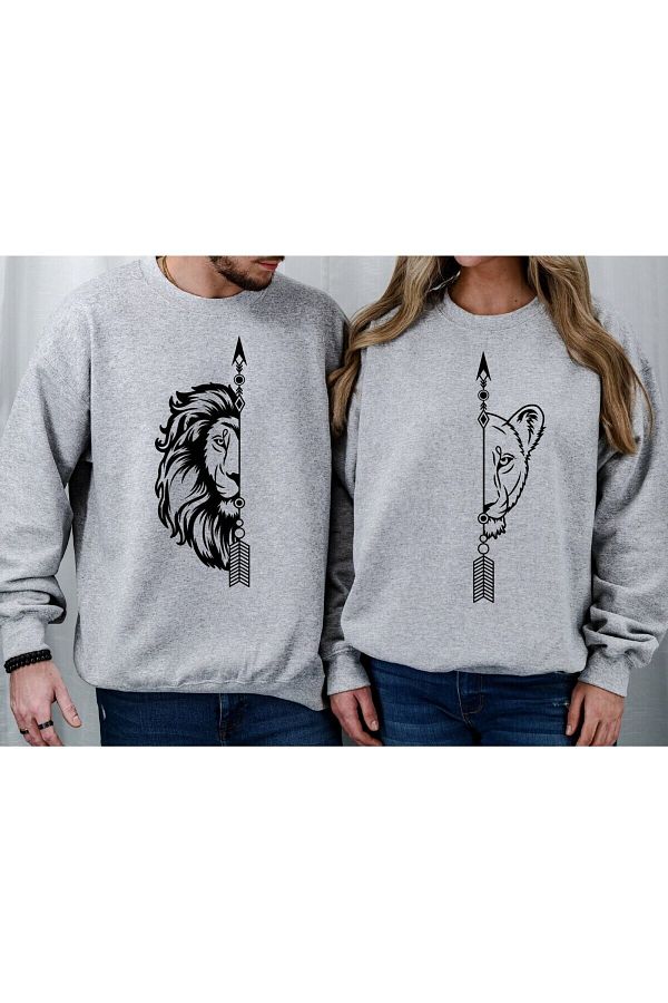 Lumestra Double Sweatshirt Lover Combination King Queen Couple Trendyol