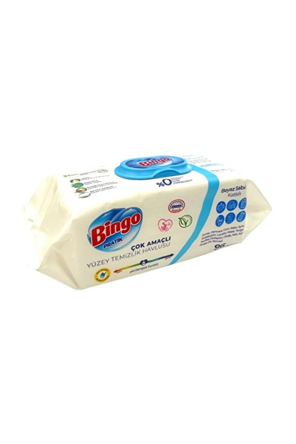 Bingo Yüzey Temizleme Havlusu 96'lı Beyaz Sabun (2'li)