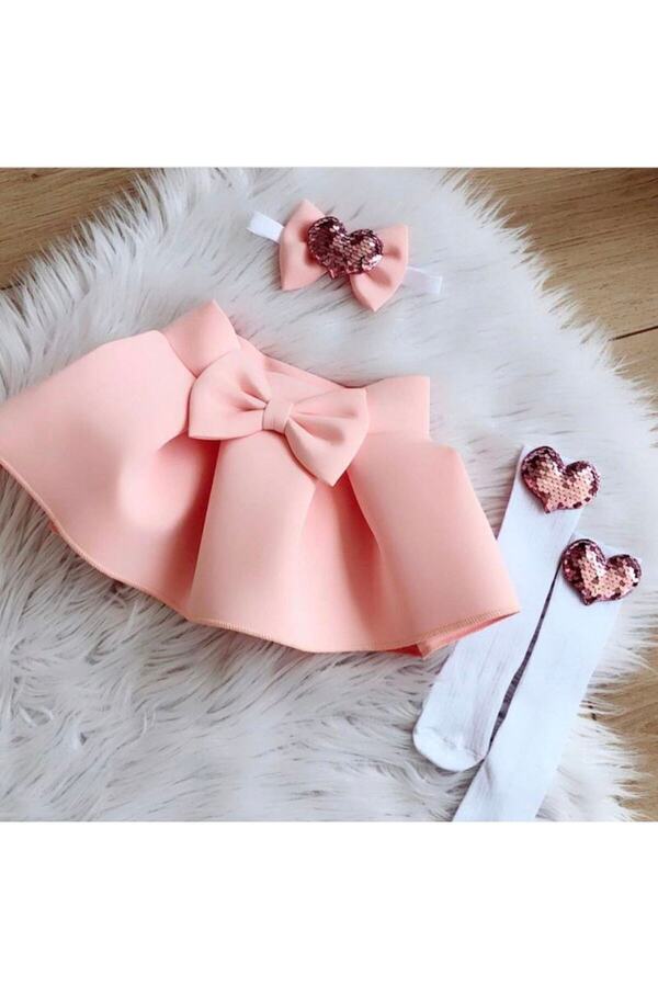 Kokosh kidss Kız Çocuk Etek Bandana Ve Corap Setı