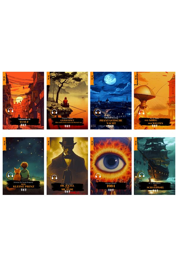 TGR PUBLICATIONS-German Story Set of 8 (B1-B2) - Listening Practice with QR Code 1