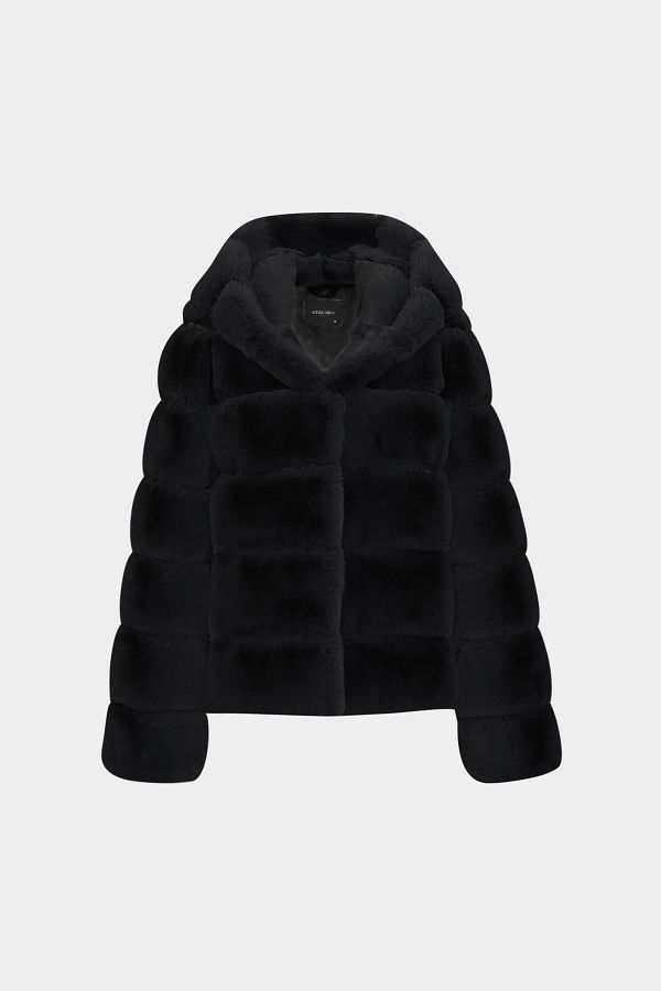 Açelya Okcu-Premium Hooded Women's Rex Faux Fur Coat 1