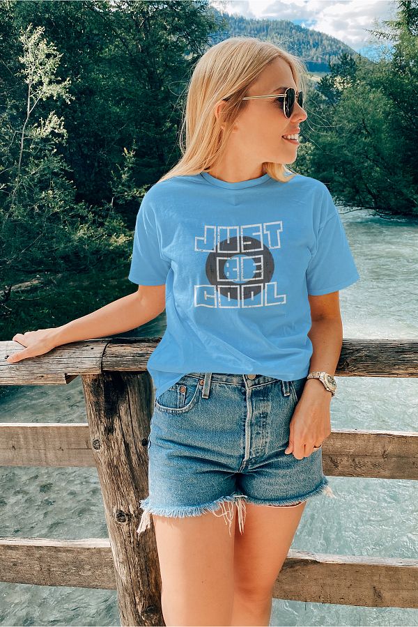 ADA BEBEK ÇOCUK-Tricou oversize pentru femei, cu gât crew, cu imprimeu Just Be Cool, 100% bumbac 1
