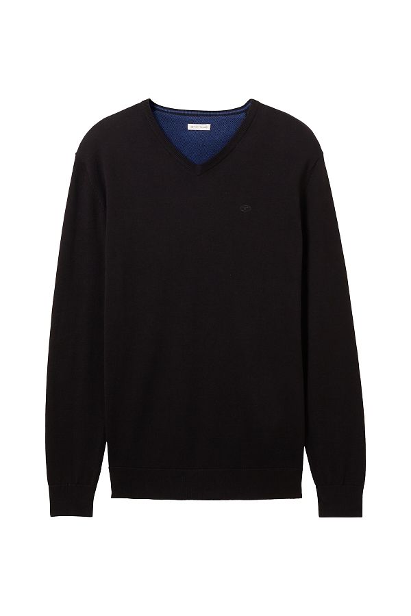 Tom Tailor-Strickpullover Basic Pullover V-Ausschnitt 1
