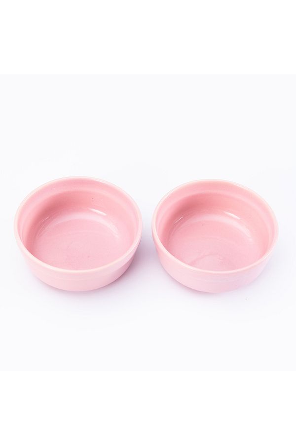 Pet Magic Petmagic Ceramic Bowl Pet Cat and Mini Breed Dog Food Bowl Double pink Trendyol