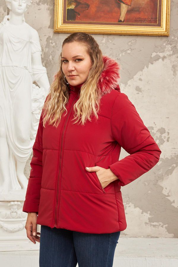 Plus size red puffer coat best sale