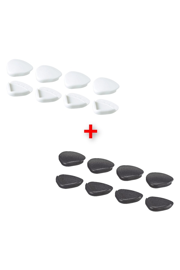 IKEA 16-Lı Set Köşe Koruyucu Sehpa İkea 16 Adet Masa Kenarı Koruma Aparatı Plastik Koyu Kahverengi- Beyaz