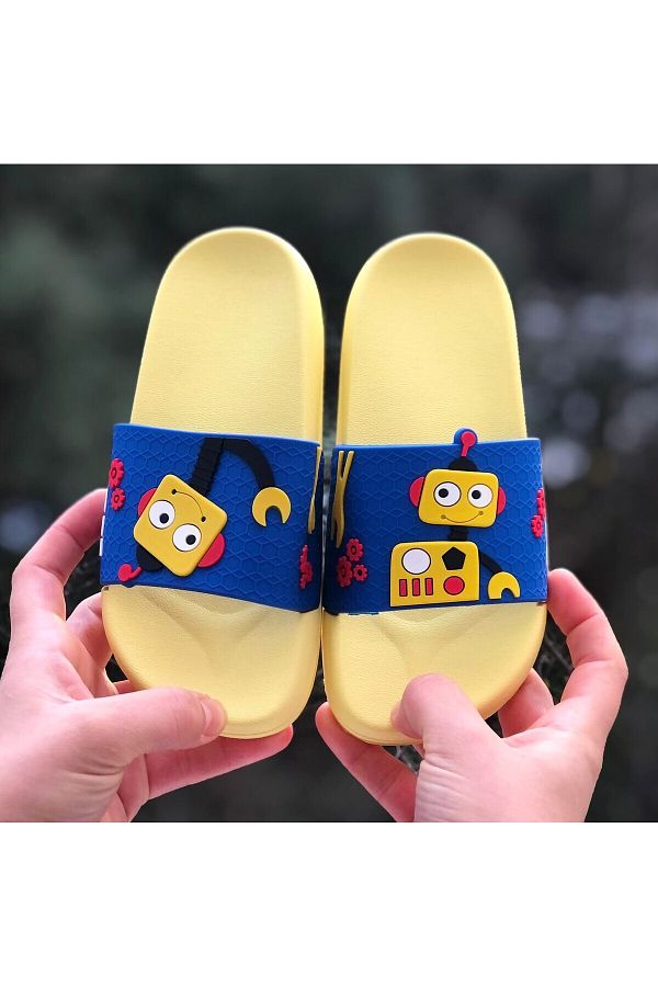 Pandalina-Robot Mechanic Figured Non-Slip Sole Children's Slippers 1