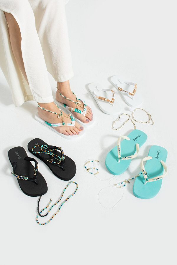 Bermody Carmen Anklet Knitted Bead Flip Flop Design Slippers Trendyol