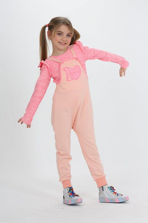 LupiaKids-I Love Girl Child Jumpsuit Lp-22win-065 1