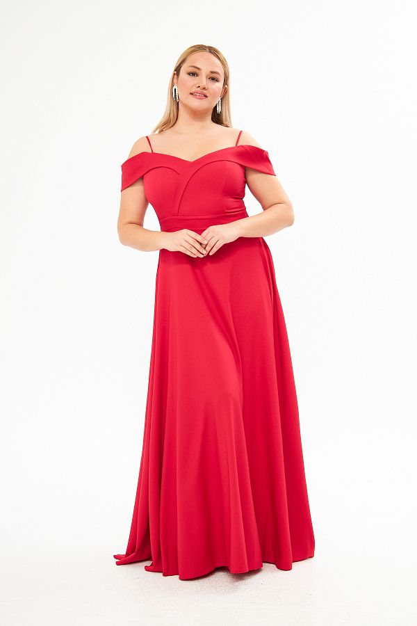 vuvutasar m New Season V Neck Special Design Maxi Size Plus Size Evening Dress 342 Trendyol