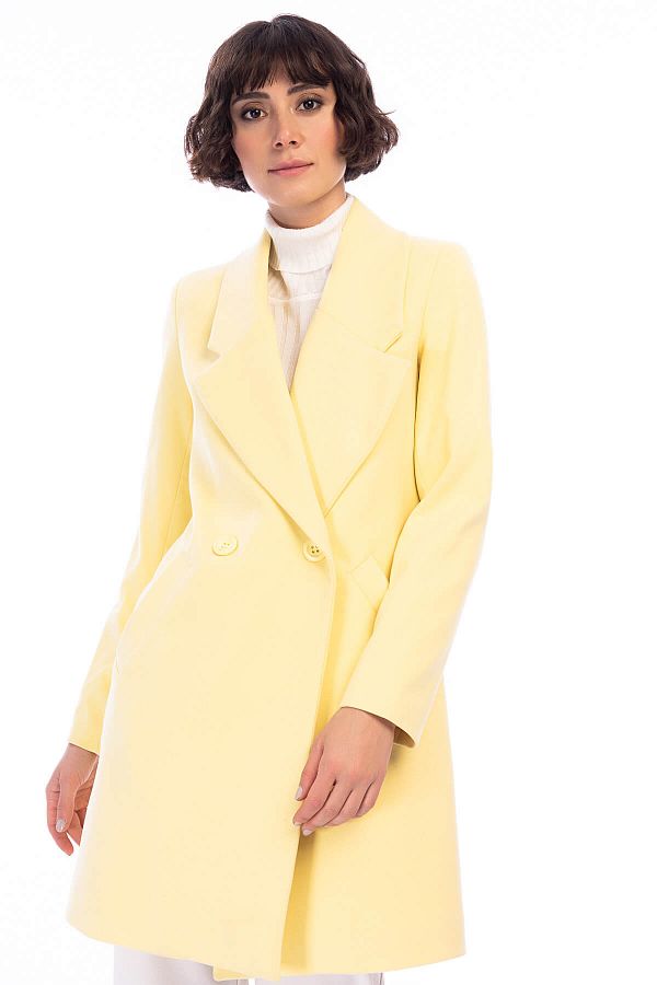 Pitti Women s Lemon Yellow Coat 70492