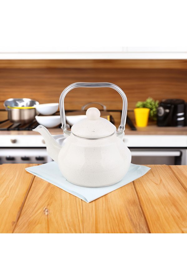 Vadi-Alessi Enameled Heat Resistant Glass Herbal Tea Pot 2.5L 1