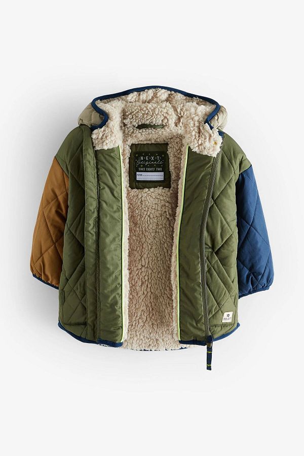 Next Baby Quilted Boy s Jacket with Borg Lining Trendyol