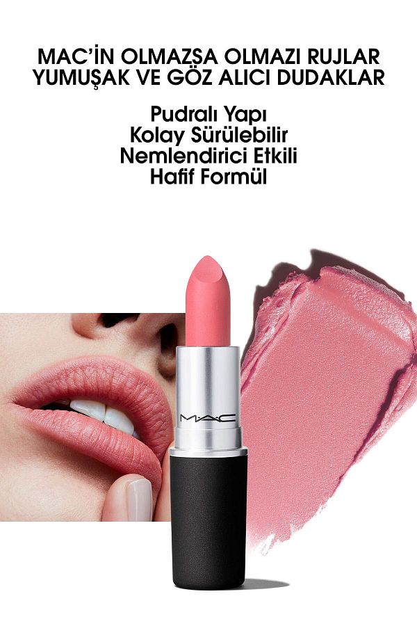 Mac Powder Kiss Lipstick 3g Matte Finish and Hydration Effect Sultriness Lipstick Trendyol