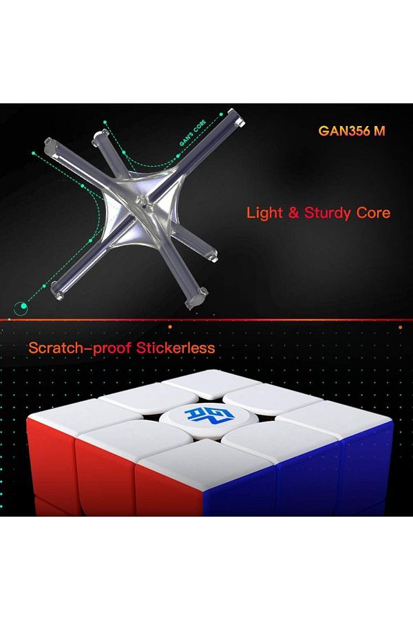 LUPPER-Gan 356 M, 3x3 Cube Magnetic Intelligence Cube Without Sticker Speed Cube Gans 356Ms Speedcube 1