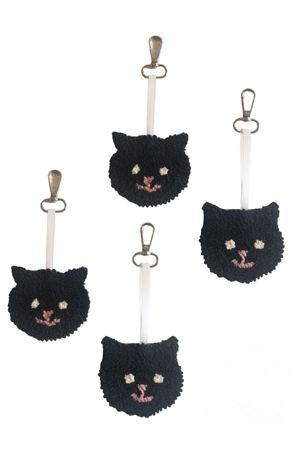 KUBRA 4 Pieces Cat Punch Keychain Punch Processing Gift Handmade Trendyol
