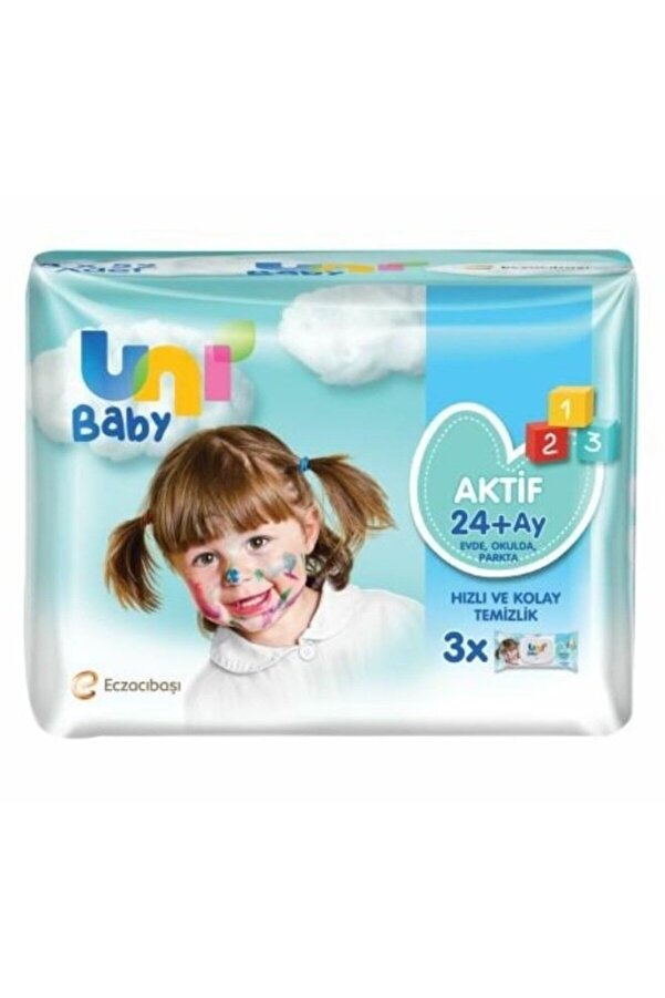 Uni Baby Aktif Oyna Öğren 24'lü Islak Mendil 1248 Yaprak