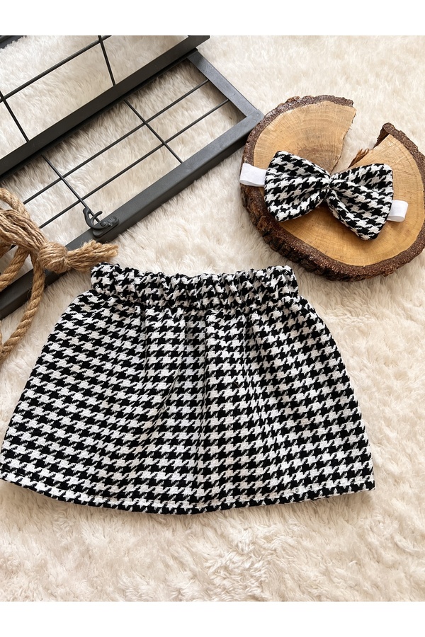 BAHNUR BEBEK SiYAH KAZAYAGU ETEK VE BANDANA SETi