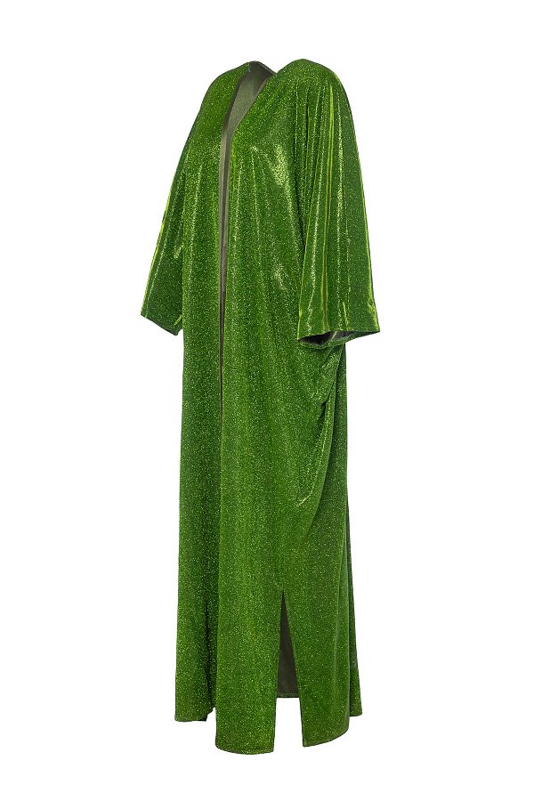 Gul ah Evecen Special Design t Shines Green Sparkly Abaya Trendyol