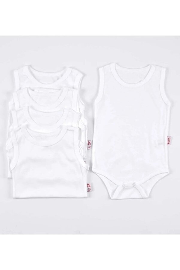 ARELSTORE 5li Bebek Atlet Body Ribana Beyaz