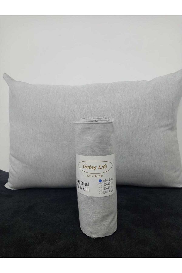 üntaş-UNITAS SERENAT SINGLE PERSON 100X200 ELASTIC SOLID COLOR BEDSheet AND 1 PIECE PILLOW CASE 1