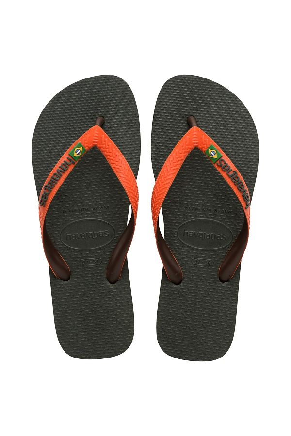 Havaianas BRASIL MIX OLIVE GREEN SUNSET ORANGE SLIPPERS Trendyol