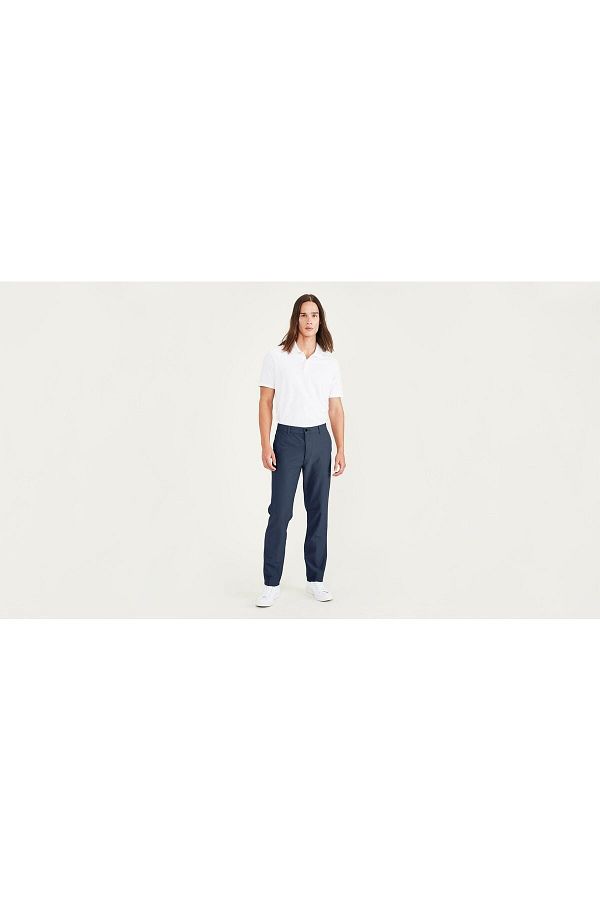Dockers-Pantaloni chino slim fit Smart 360 Comfort Knit Blue 1