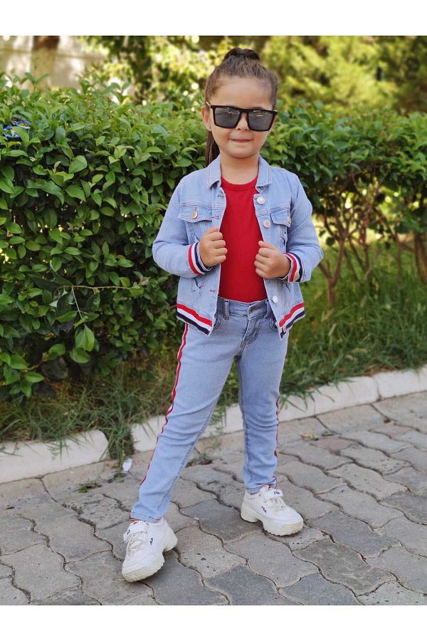 EFE KIDS-Girl's Jeans Jacket Jeans Trousers Children's Set 1