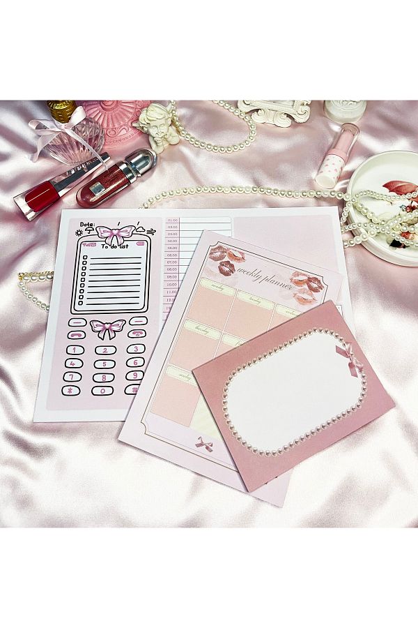 merccuri crafts-a4-a5-a6 notepad planner notebook set with coquette glue 1