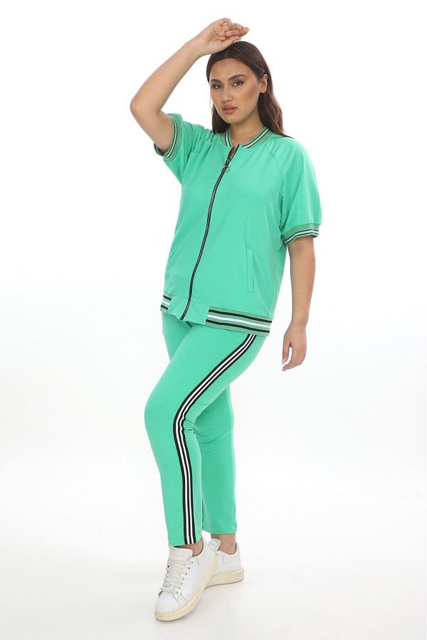 sport jovanni Women s Summer Cotton Tracksuit Set Size L xl 2xl 3xl Trendyol