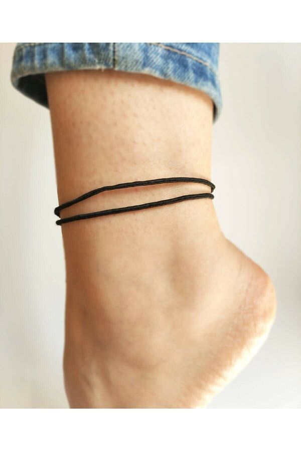 Black rope anklet top