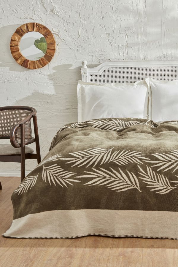 Karaca Home-Leaf Single Cotton Blanket 1