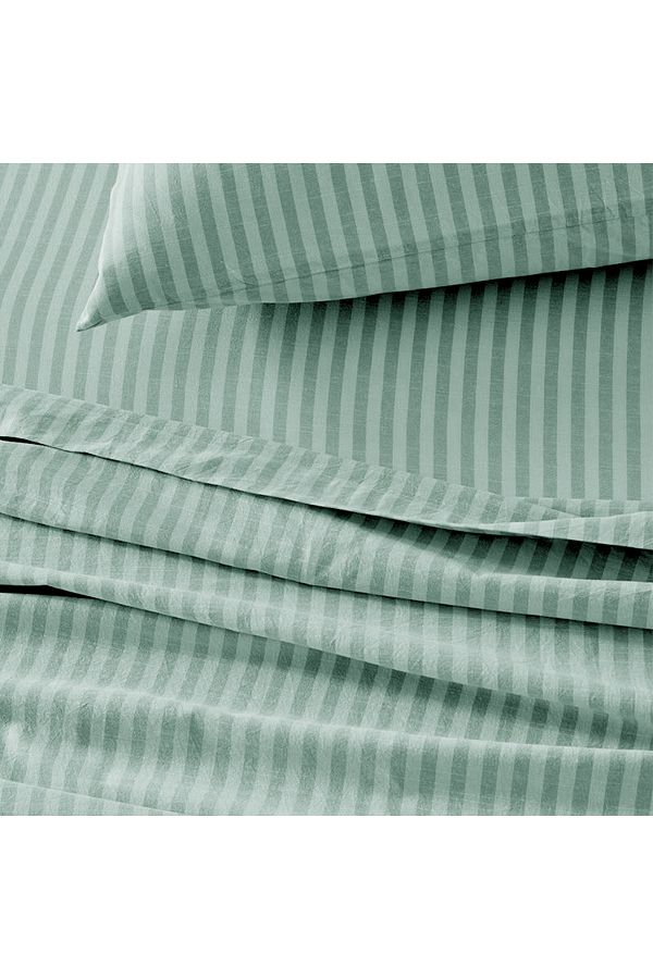 Arel Home-Striped Single Elastic Sheet Set with Ranforce 100% Cotton Pillowcase 1