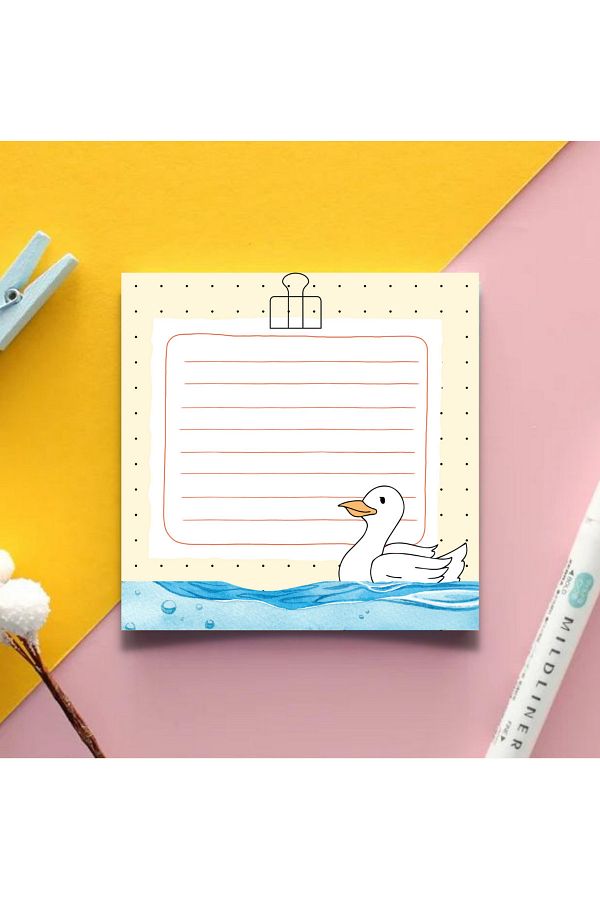 PastelSanat Cute Duck Memopad Note Paper Memo Pad To do List