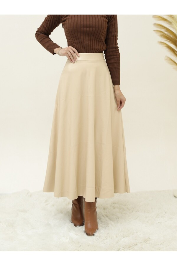 Leather skirt elastic waist on sale