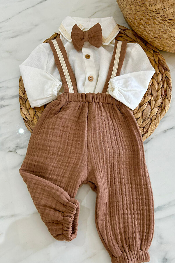 bohemiankids baby wear Yeni Doğan Erkek Slopet Takım Müslin Kumaş